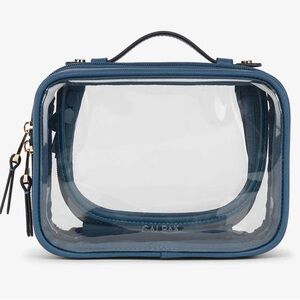 Calpak Large Clear Cosmetics Case Deep Sea NWT